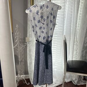 Vintage Blue and White Floral Dress